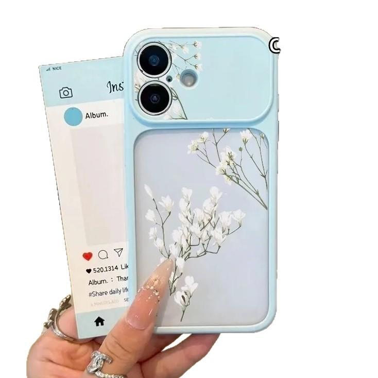 ins White Flower Branch Suitable for Apple 11/11Pro Skin Sensing Mobile Phone Case iPhone11/11 Acrylic 11 Women's 11