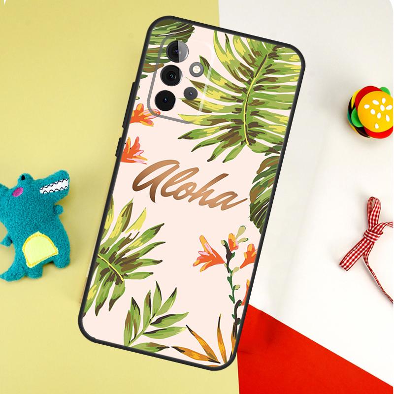 Summer Plant Palm Green Leaf Aloha For Samsung Galaxy A54 A34 A14 A55 A35 A15 A53 A33 A13 A05 A06 A16 A22 A32 A52 Phone Case