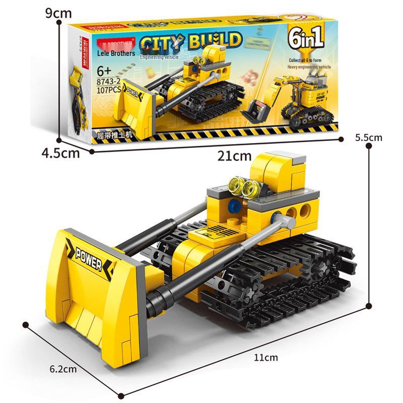 Compatible Engineering Firefighting Robot Car Model - Educational Assembly Toy with Building Blocks