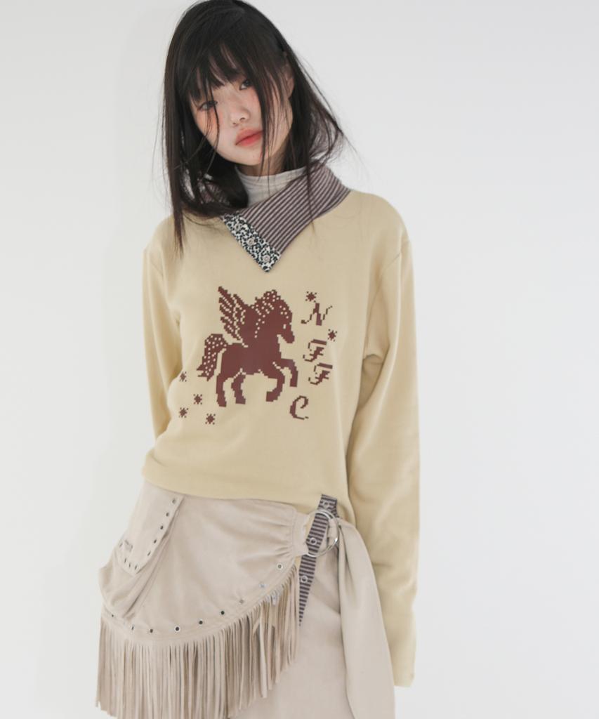 NOFFICIALNOFFICE Pegasus Slit Turtleneck Top Mustard