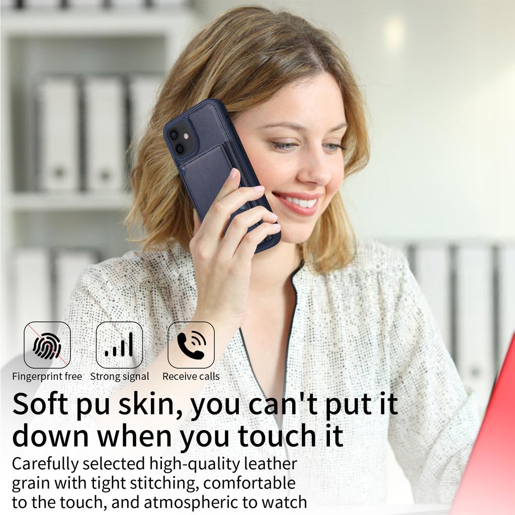 For iPhone 12 Pro 6.1 inch/iPhone 12 6.1 Inch Magnetic Case BETOPNICE Leather Phone Cover Kickstand with Detachable Card Bag