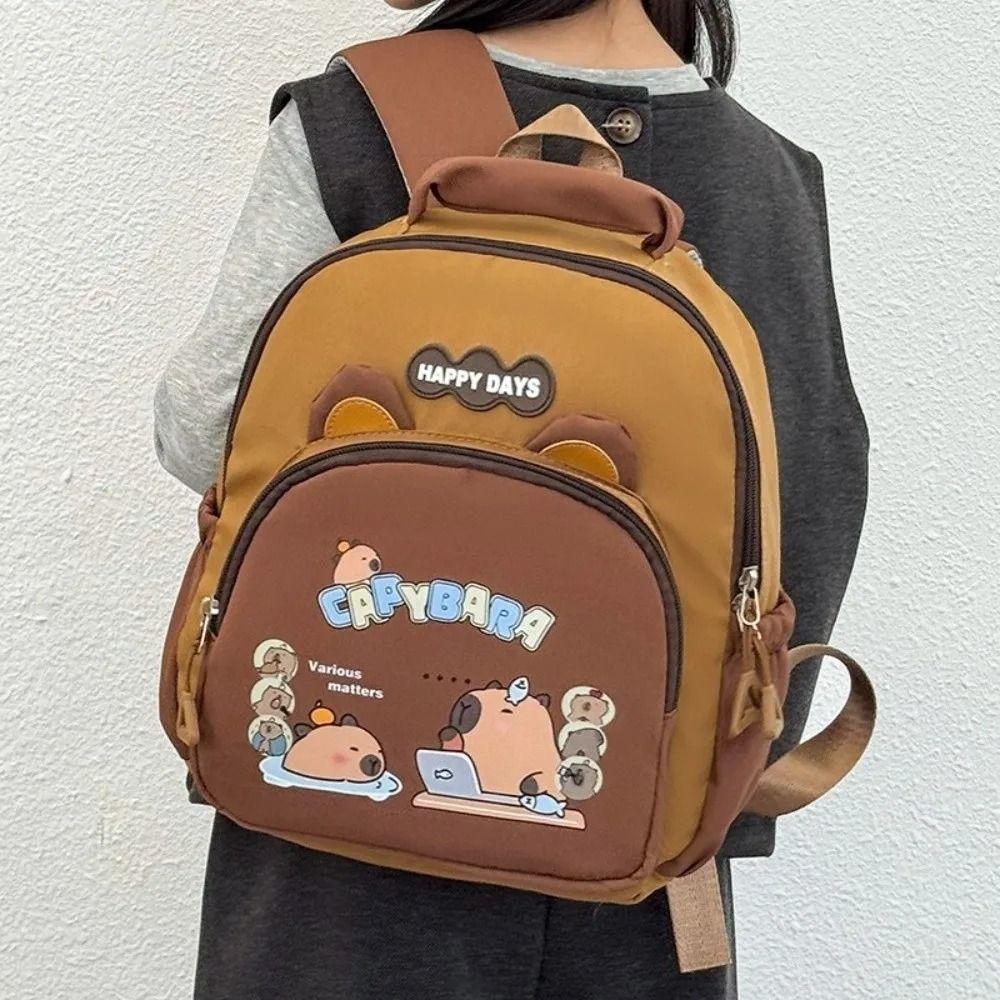 Cartoon Children's Capybara Backpack Kawaii Children School Bag  Girls
