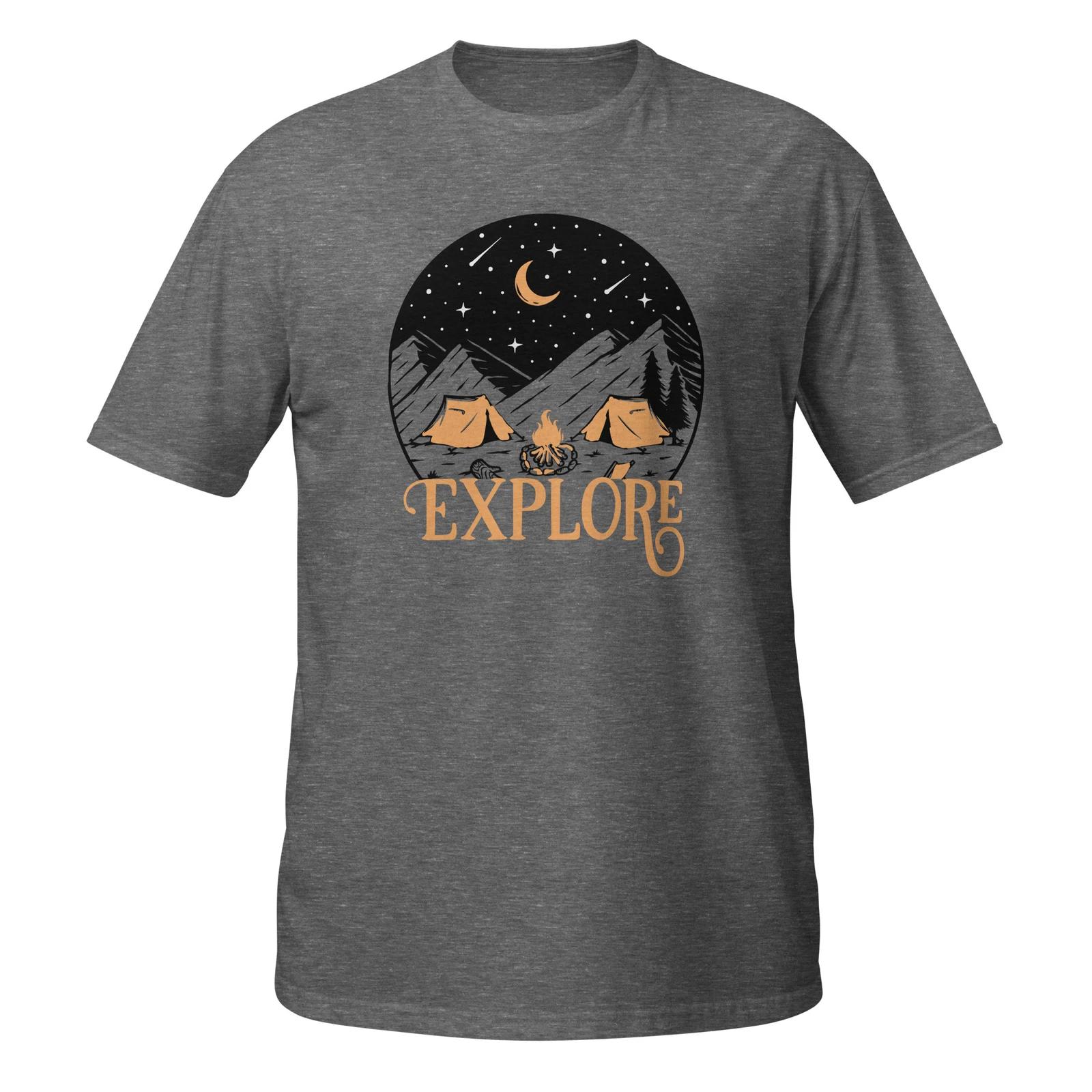 Explore Unisex T-Shirt, Hiking Camping Travel Outdoors Adventure Backpacking XL