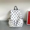 Sac à dos en nylon à pois pour femme grande capacité rabattable voyage extérieur niche loisirs tendance sac d'école femme