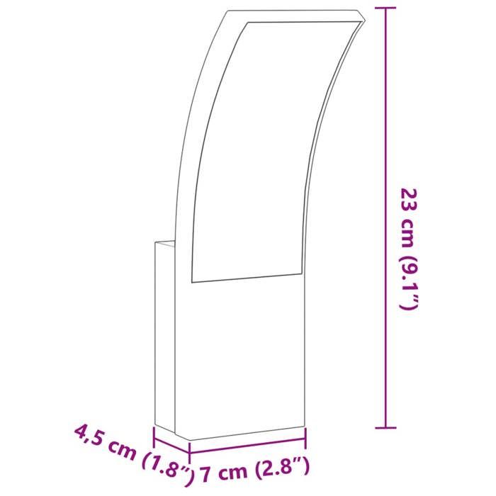 VidaXL Appliques murales LED d'extérieur 2 pcs blanc, éclairage mural LED d'extérieur, lampe murale de jardin, applique 4006265