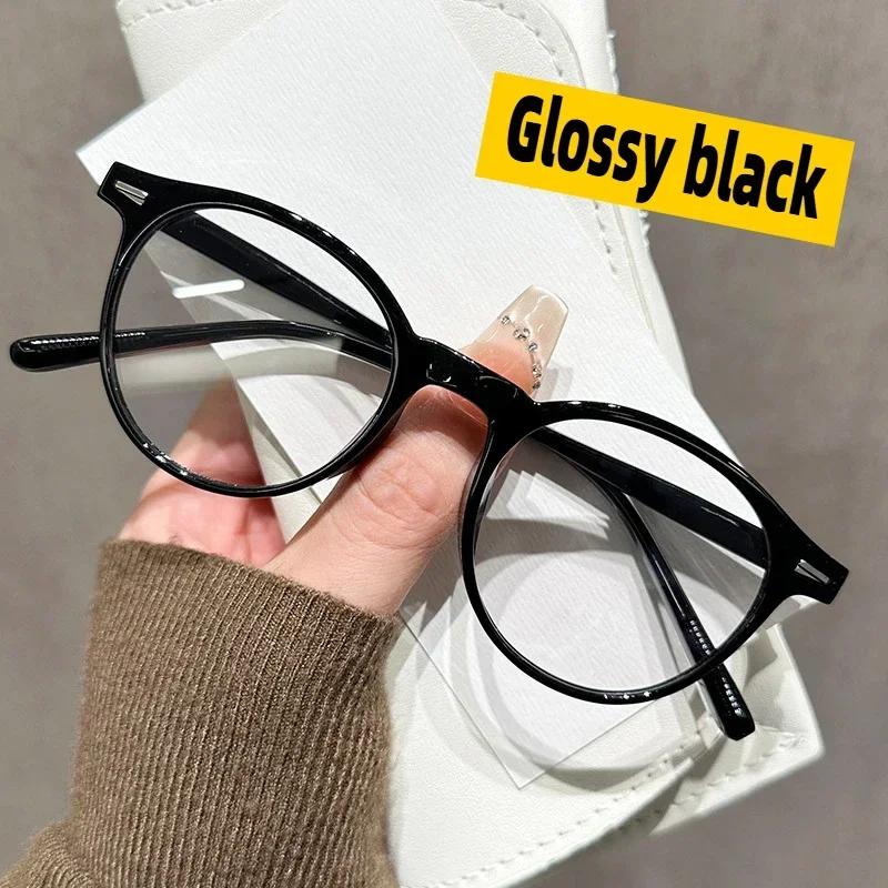 Casual Small Round Frame Plain Glasses Ultralight Optical Spectacle Eyeglasses For Men Women Trendy Fashion Plain Glasses
