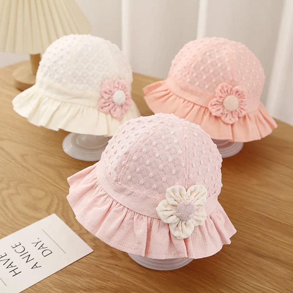 Ruffle UV Protection Fisherman Cap Flower Baby Hat Summer Princess Baby Sun Hats