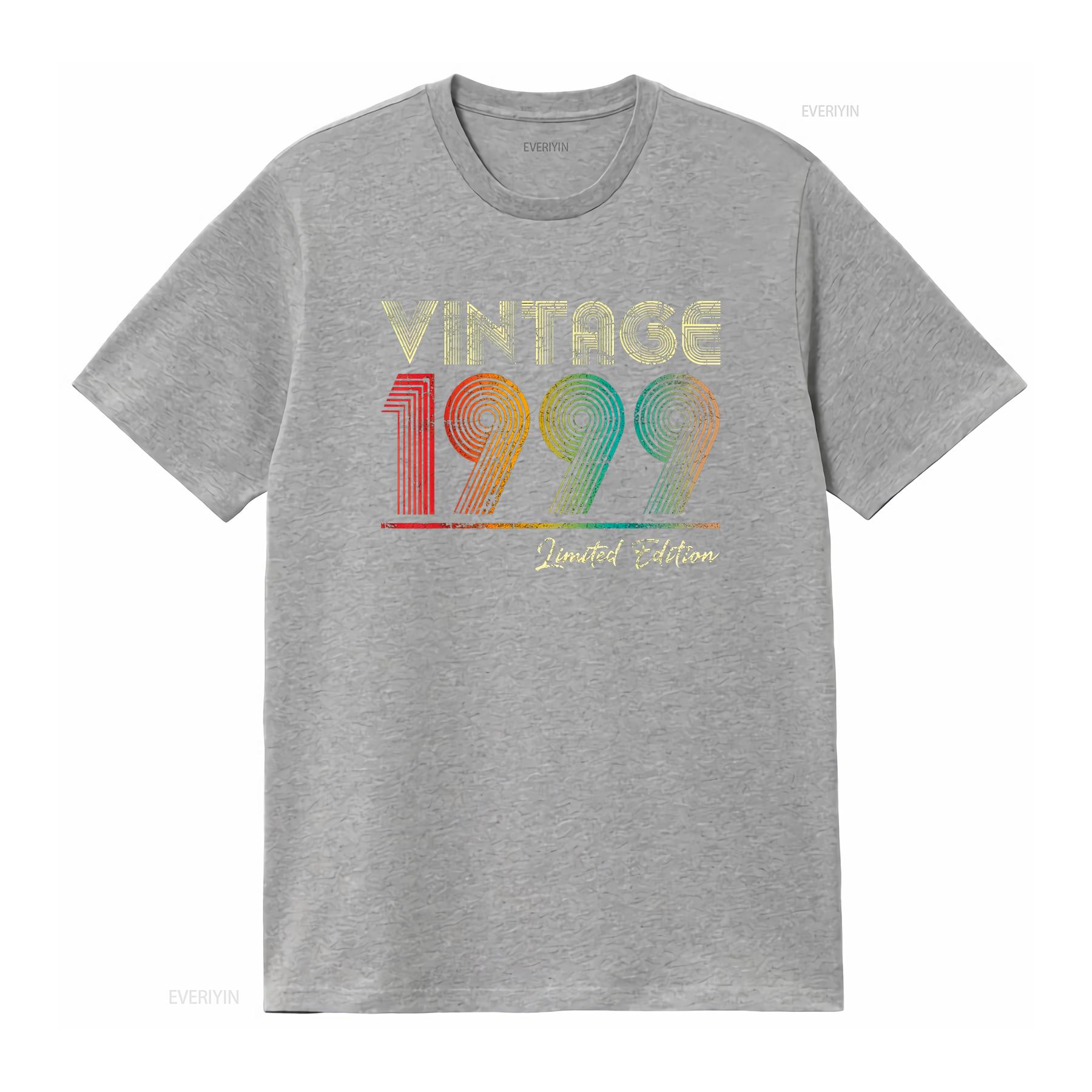 

Vintage 1999 25 Year Old 25th Birthday for T Shirt vintage Washed Casual streetwear Comfortable designer clothes graphic S