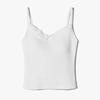 Bow Lace Spaghetti Strap Camisole Women Padded Backless Crop Tank Top