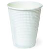 Insulated Embossed Paper Cups, White Stripe, 260ml, Pack of 50, SMP-260E AMZ260EMJ
