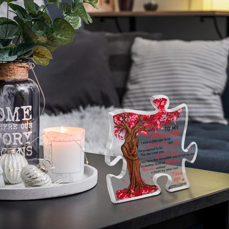 "To My Future Wife" Puzzle Plaque - Romantic Acrylic Gift with Photography Utility