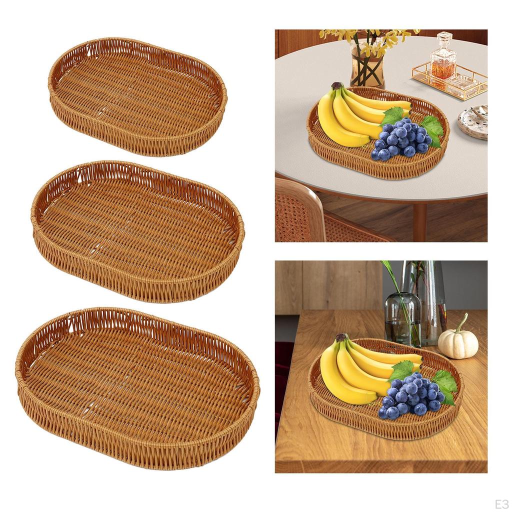 Elegant Wicker Serving Tray for Dining Room Decor