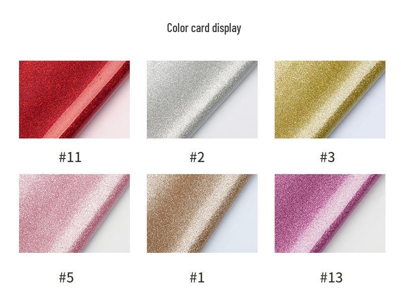 Non-Shedding Soft Glitter PU Leather Fabric Mirror Finish