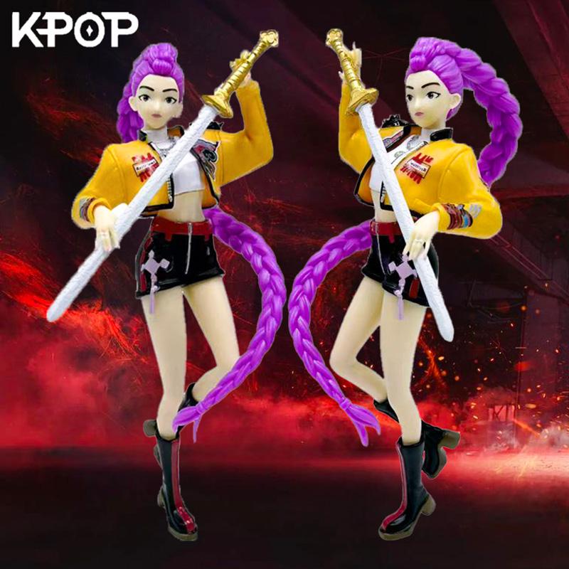 Kpop Demon Hunters Figure Toy Cartoon Rumi Action Figure PVC Desktop Decoration Model Doll Toy Fans Gift