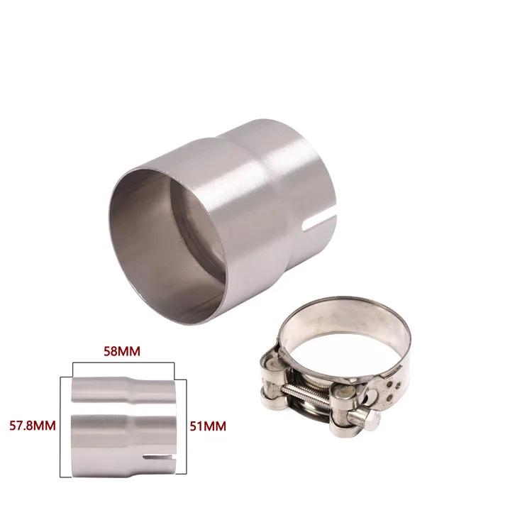 Suitable for motorcycle exhaust pipe 51 to 52, 54, 56, 58, 62, 64MM adapter with variable diameter interface 51 to 58 interface