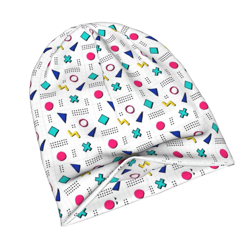 2D Flat Printing Colorful Gaming Buttons Minimalist Knit Hat Designed for Adults Who Enjoy Quiet Style Complements Neutral Tones and Effortless Outfit