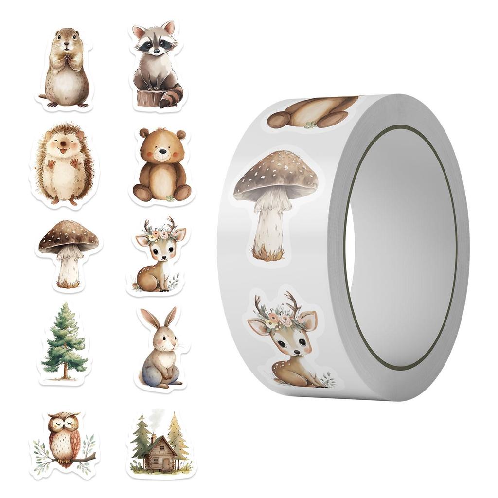 Cartoon Festival Gift Stickers - 500/Roll for Journals and Sealing