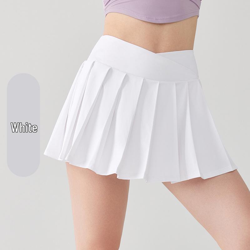 

Wuxi Jiu Yi Pleated Tennis Skirt: Anti-Slip, Comfortable Two-Piece Design with Built-in Shorts Small