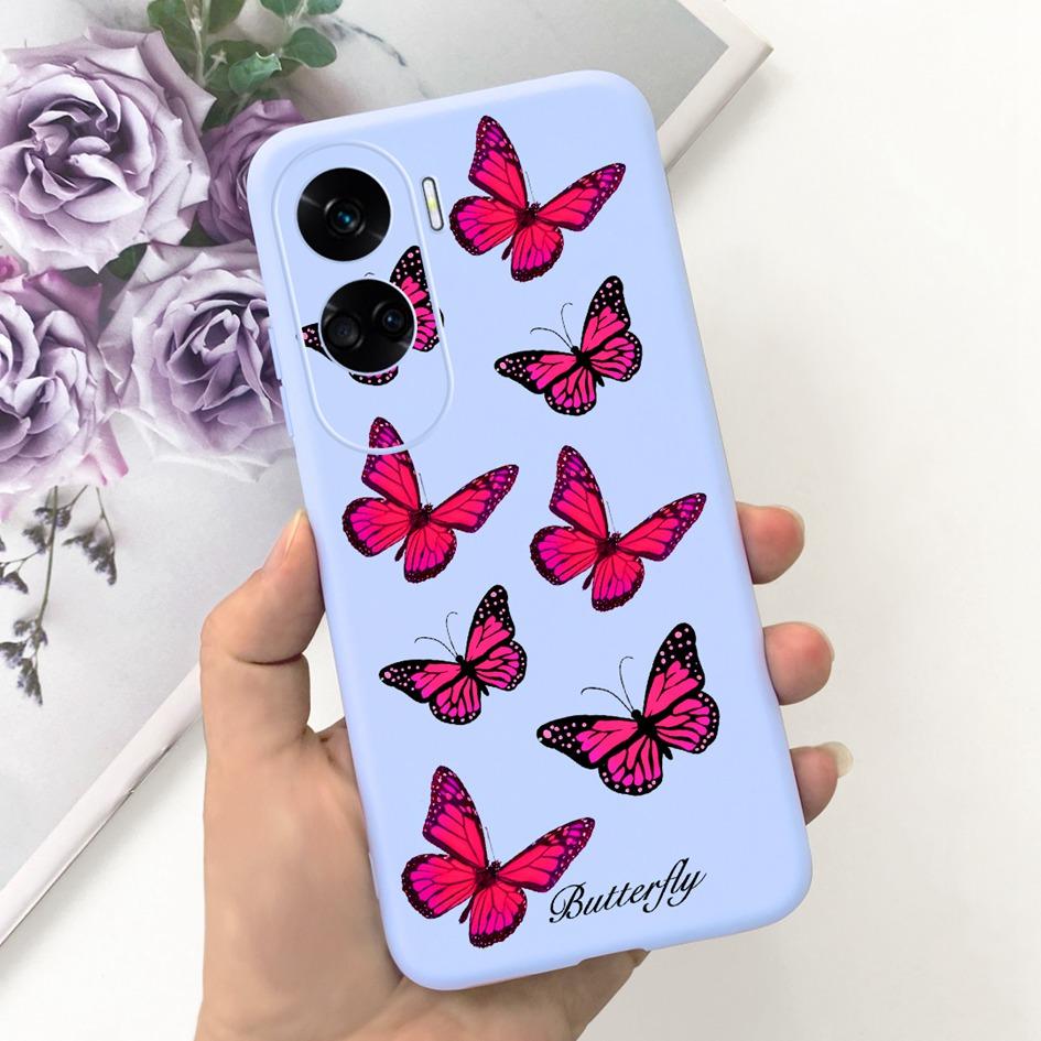 For Cover Honor 90 Lite Phone Case CRT-NX1 Fashion Butterfly Cartoon Slim TPU Soft Silicone Back Cover For Honor 90Lite 5G Funda
