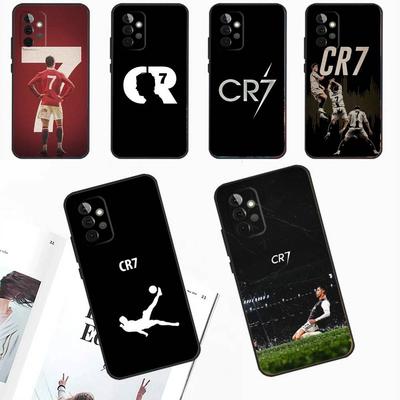 Coque de téléphone Football C-CR7 R-RonaldoS-S Pour Samsung Galaxy A13,A21s,A22,A31,A32,A52,A53,A71,A80,A91 Housse de téléphone souple noire