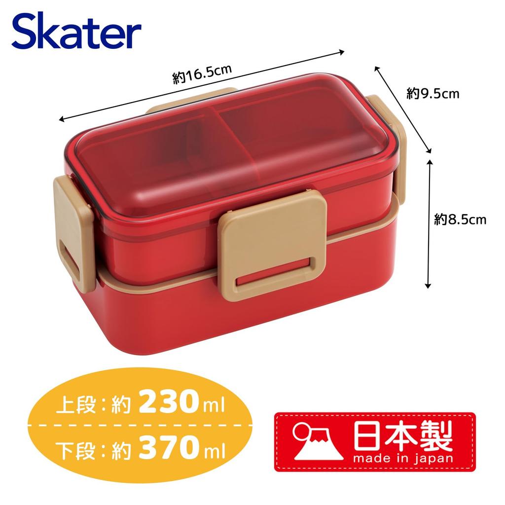 Skater Bento Cherry Soft Domed Two Made In Box, Red, 600ml, Antibacterial, Filling, Lid, Tiers, Women's, Japan, PFLW4AG-A
