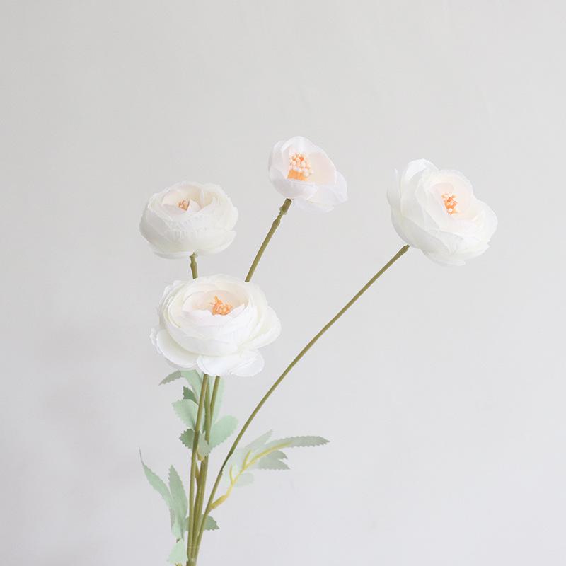 

Instagram Photography Props Hot Selling 4 Stems Pink Fake Flowers, Lotus Rose Floral Set for Wedding Arch, Party Booth Decor белый