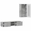 FLORIN 3 Piece TV Cabinet Set with Shelf Concrete Grey Engineered Wood