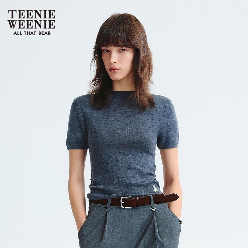 Teenie Weenie Women's Half-High Neck Short Sleeve Knit Sweater