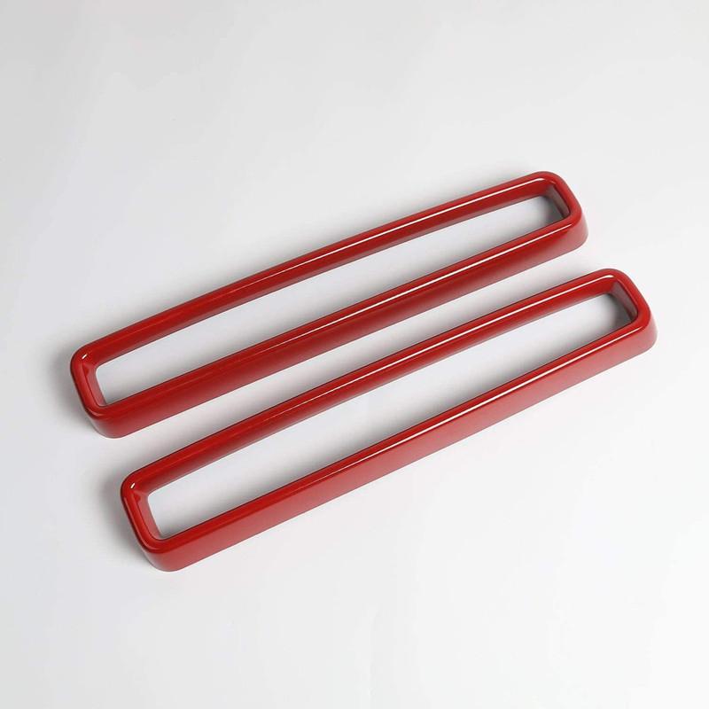 2pcs Red Front Grill Grille Erts Cover Trim for Dodge Challenger 2015-