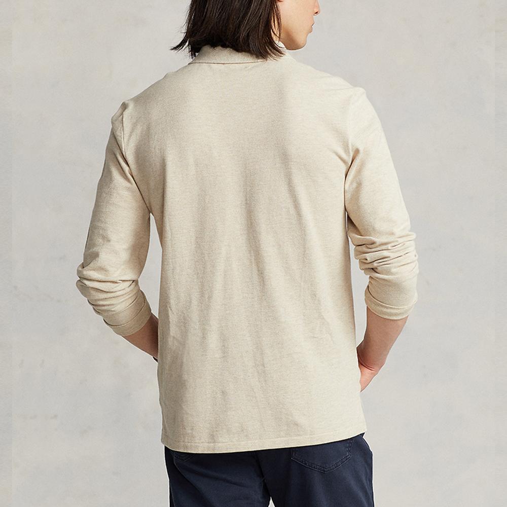 Polo Ralph Lauren FW23 Solid Color Small Pony Embroidered Slim Fit Long Sleeve Polo Shirt Unisex Polo Shirts Off-White MNPOKNI16822278-020