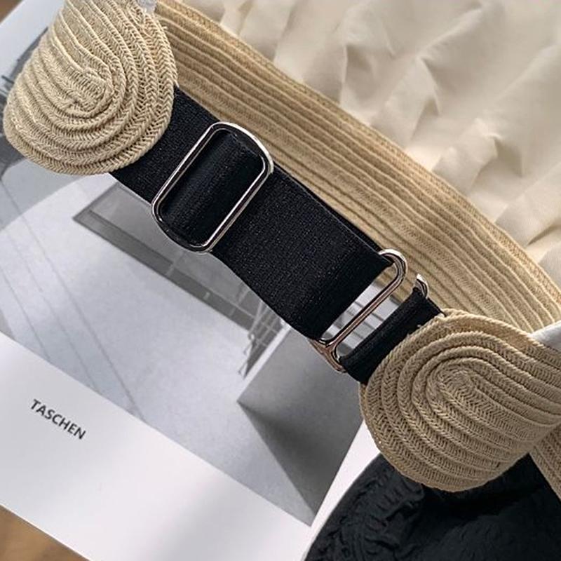 Summer Travel Sunshade Sunblock Hat Large Eaves Anti-Uv Temperament All Empty Top Hat Tidal Sun Hat Children'S Straw Hat