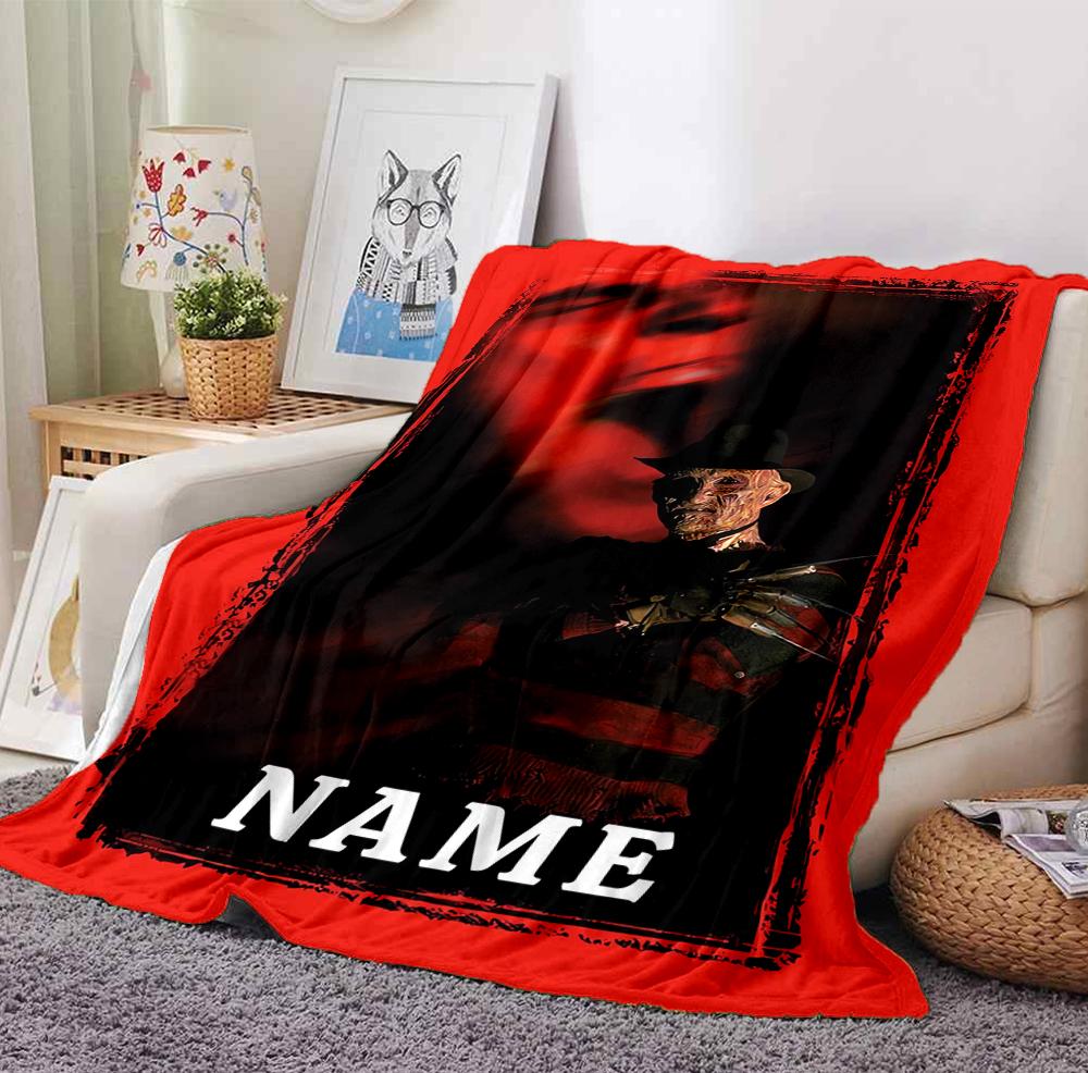 Custom Name Nightmare House Flannel Blanket Throw Blanket Soft Warm Sofa Bed home Decor Unique Gift