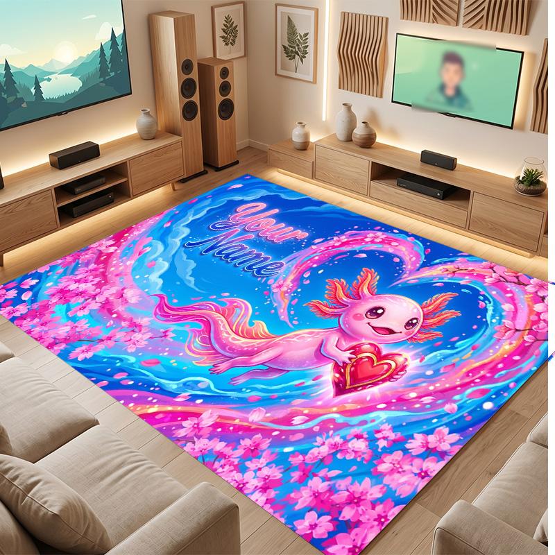 Fantasy Magic Theme Soft Crystal Velvet Rug Custom Name & Text Print Non Slip Floor Rug for Bedroom Living Room