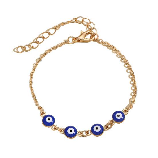 Evil Eye Bracelet Hand of Fatima Women Bracelet Adjustable Chain Blue Evil Eye
