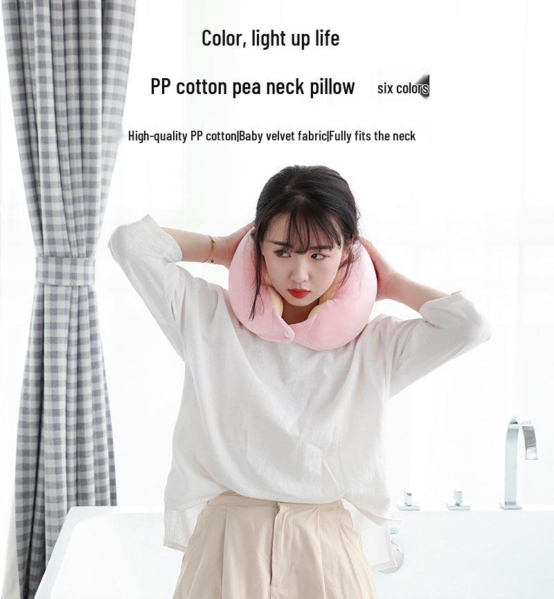 Niestandardowa kreskówkowa pluszowa poduszka pod kark w kształcie litery U na podróże na świeżym powietrzu – przenośny zagłówek z bawełny PP