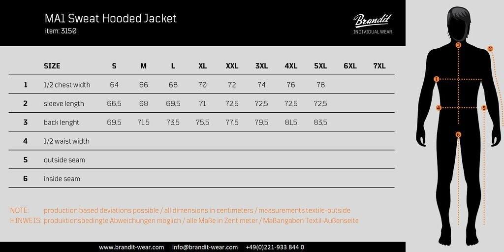 Winter Jacket Brandit MA1 Sweat Hooded Jacket Black-grey