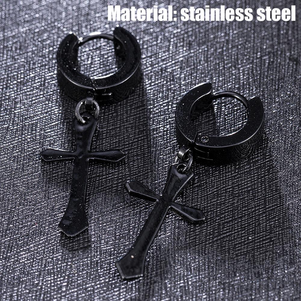 

Модные мужские серьги-подвески из нержавеющей стали в виде креста, серьги-капли, серьги-подвески, панк, циркон, для крутых женщин, девушек, подарки для дружбы