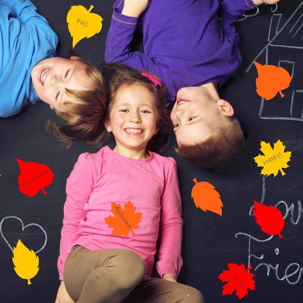 90 Pieces Fall Leaves Cutouts Thanksgiving Bulletin Board Decorations Paper Cut Outs Assorted Colors Fall Leaves Die Cuts for Classrom Autumn