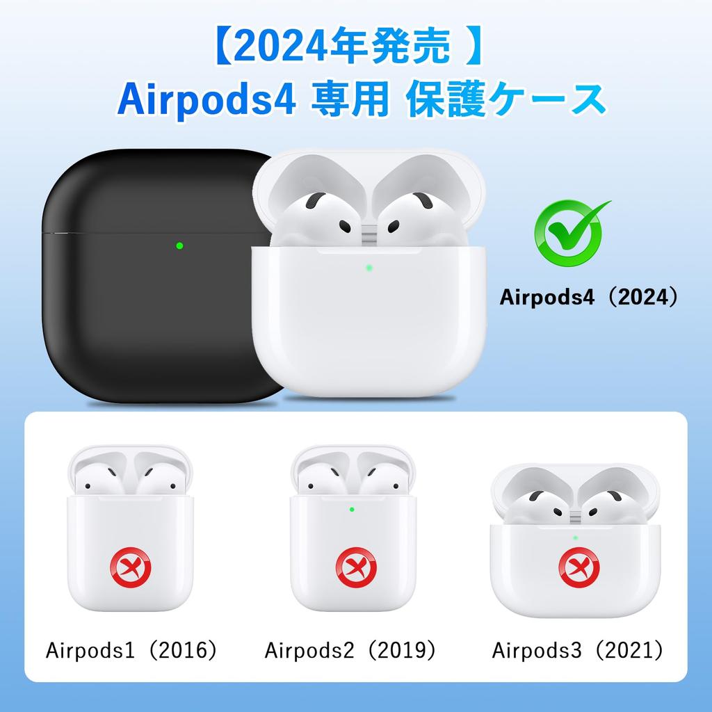 Seefox Airpods 4 Case in Airpods 4th Generation Silicone LED Can Be Worn and Airpods 4 Full Scratch Comes with Compatible with Protective Case