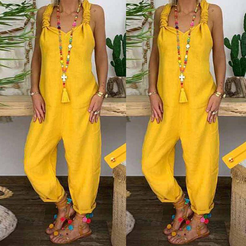 Stylish Women Casual Loose Jumpsuit With Sleeveless Design For Effortless Chic