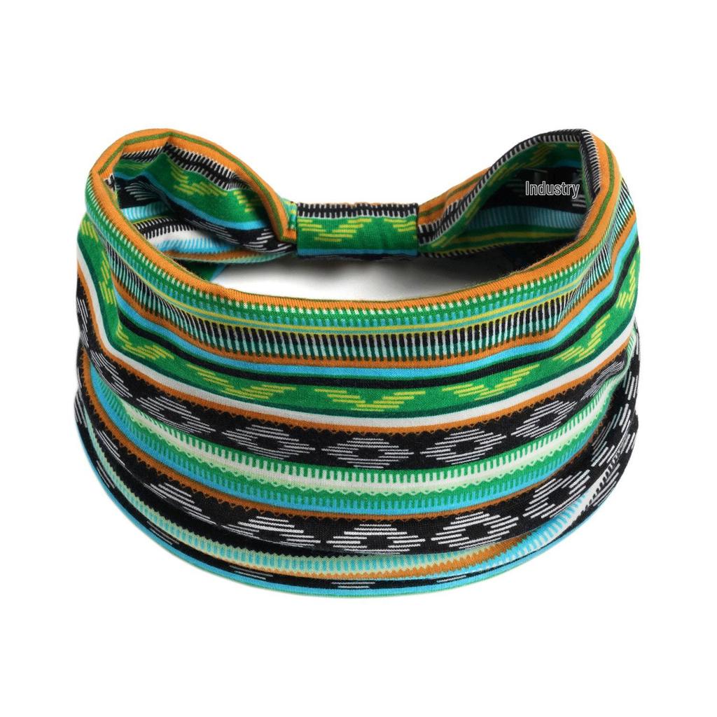 Bohemian Retro Print Yoga Headband: Wide African-Inspired Headscarf for Women
