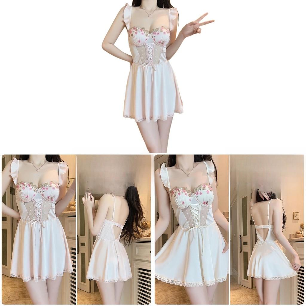 Satin Sleepwear Set With Deep V Neck And Bust Padding For Relaxing Nightwear For Women
