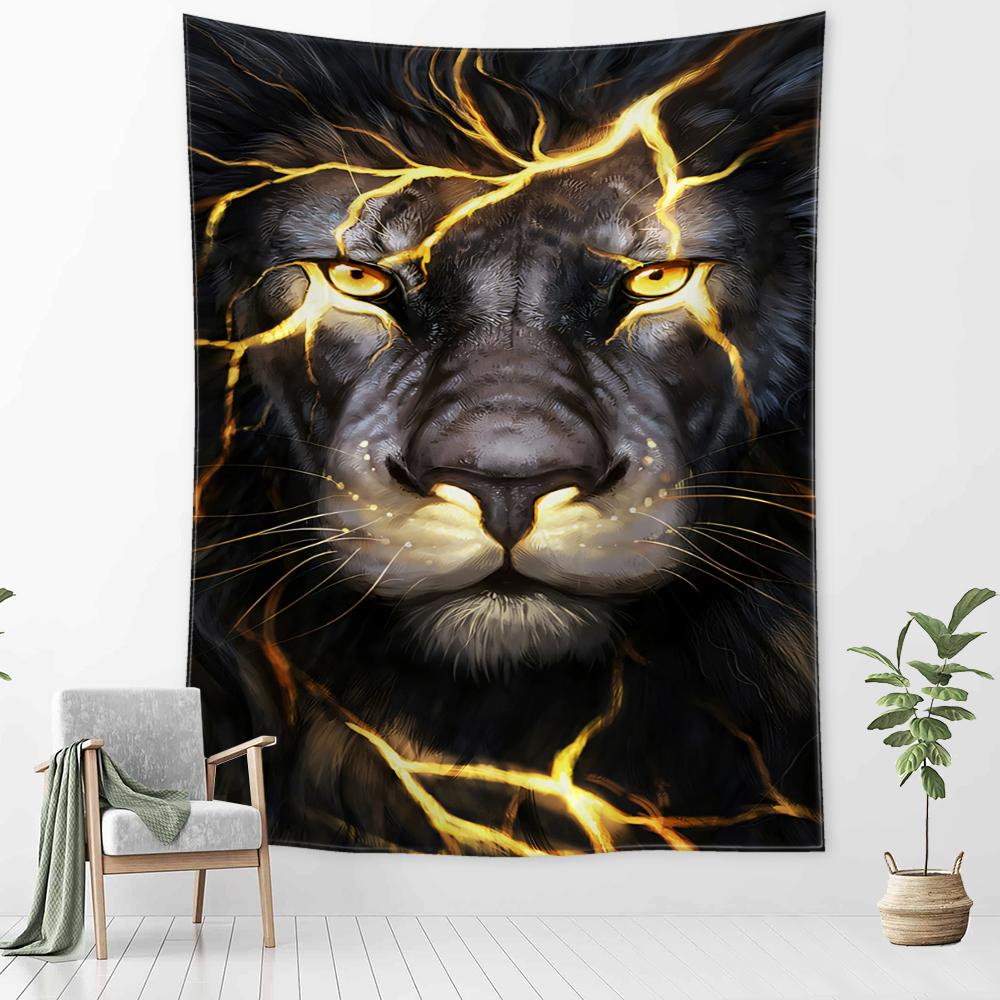 Psychedelic Lion Tapestry Wall Hanging Mysterious Abstract Animal Art Living Room Bohemian Hippie Dormitory Home Decor