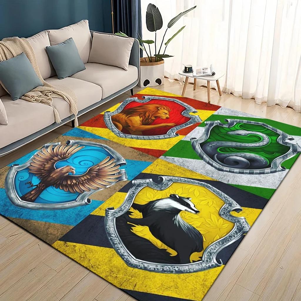 3D H-Hogwarts Magic Sign Gift Rug Carpet for Living Room Bedroom Home Decor,kids Play Non-slip for Sofa Doormat