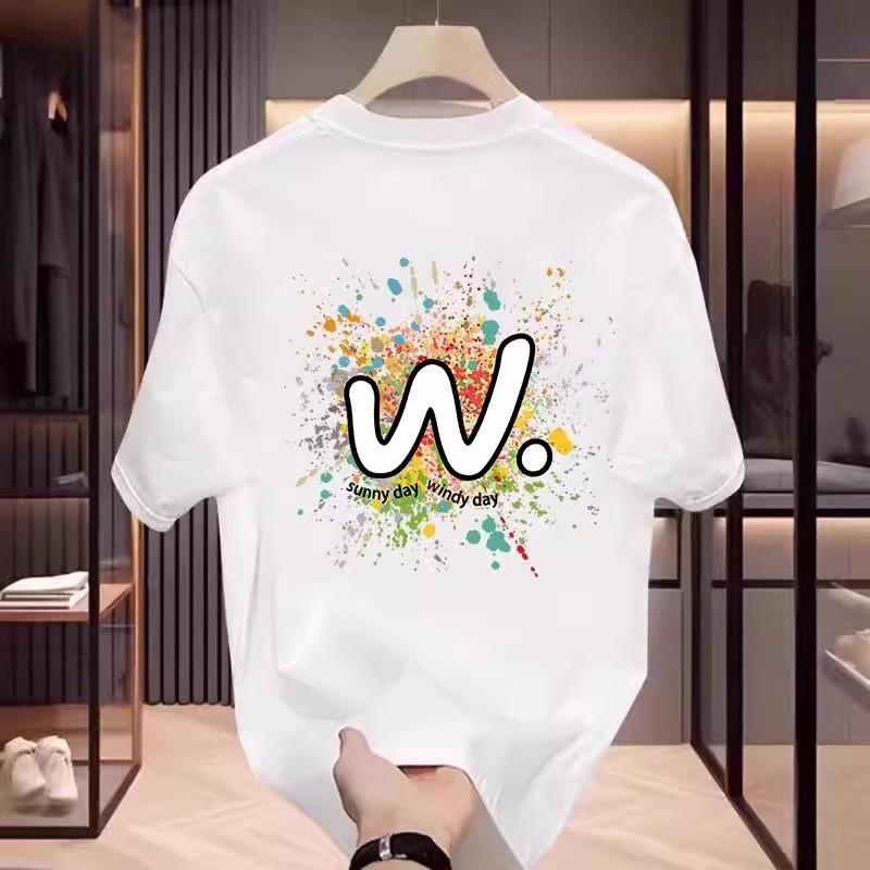 Trendy Brand Short-Sleeved Pure Cotton Men'S Printed T-Shirt Trendy Men'S And Women'S Versatile Round Neck T-Shirt Men'S