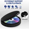 Dobíjecí přenosný CD přehrávač s duálními reproduktory a ochranou proti otřesům, CD, duální Bluetooth, FM přenos, USB, AUX, LCD displej, podsvícená tlačítka, opakování