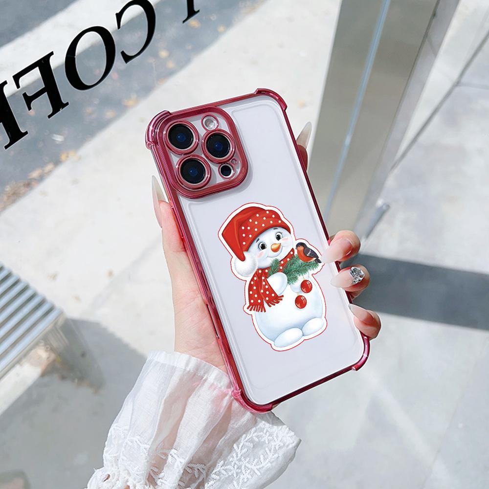 Ae120 Merry Christmas Santa Design Electroplated TPU Phone Cases for Samsung A54 A12 A14 S23 S24 Ultra A55 A15 S20 S21 FE Four Corner Protection Cover