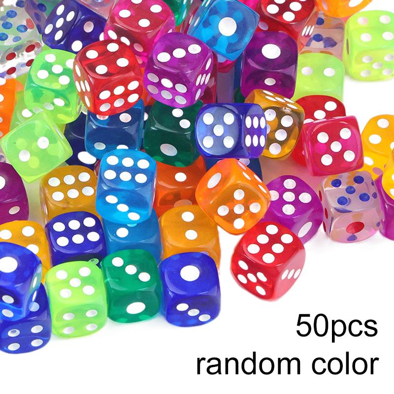 10/20/50PCS 14mm Colorful Transparent Dice Set Rounded Edge Board Game Dice for Bar Tabletop RPG D&D Casino Party Games TMZ