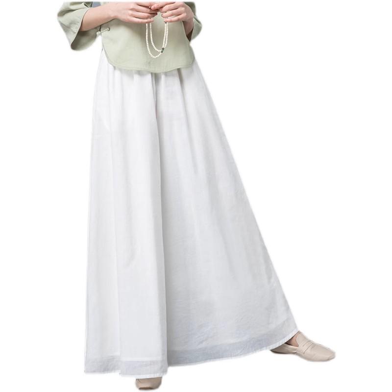 Women's Chiffon Wide-Leg Dance Pants: Loose Spring/Summer Hanfu-Inspired Tea Ceremony Leggings