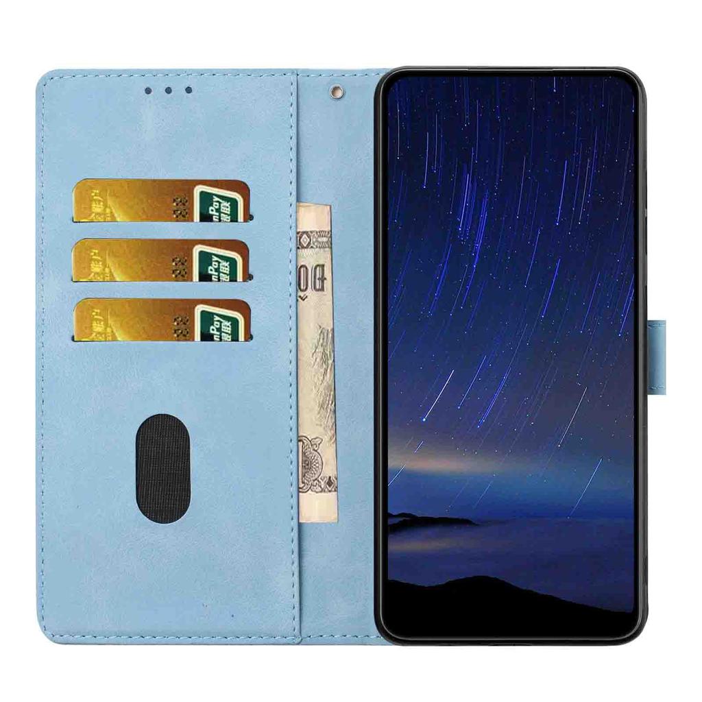 Applicable To iPhone17 Leather Case, Samsung S26 Cherry Blossom Embossed Card Wallet Protective Case Redmi 15C Matte